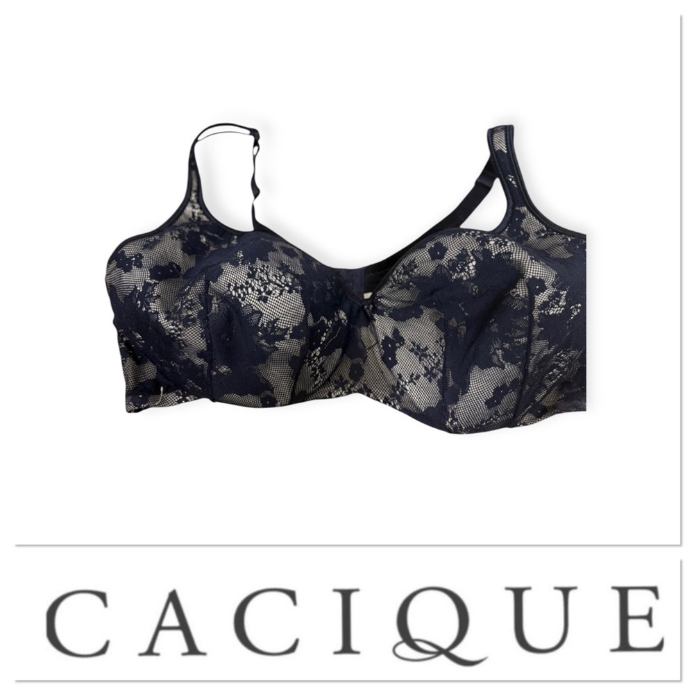 Cacique dark blue lace bra size 46F/DDD